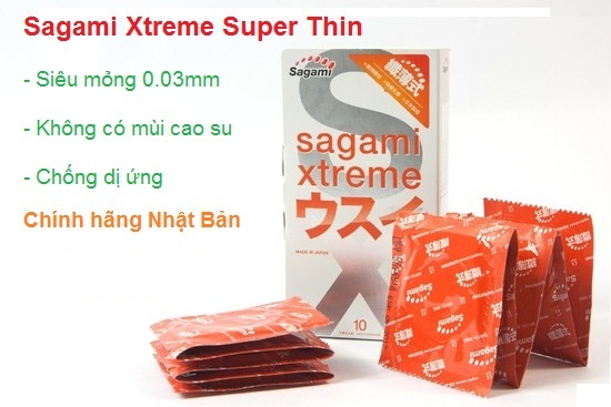 bao cao su sagami xtreme super thin mỏng 0.03mm